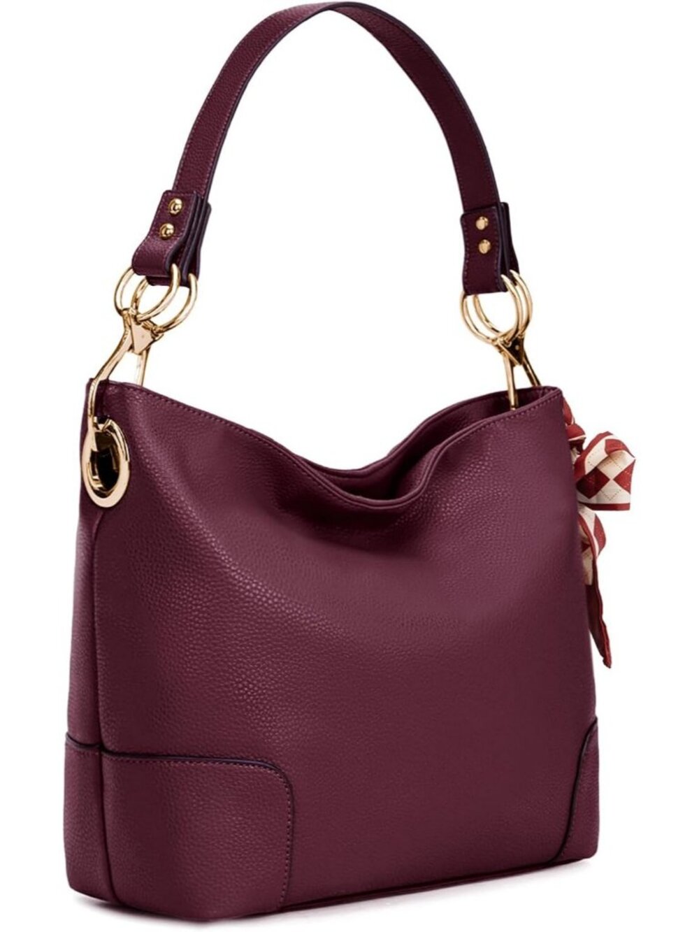 Women's Burgundy Leather West Hobo Crossbody Leather Purse Ladies Shoulder Bag